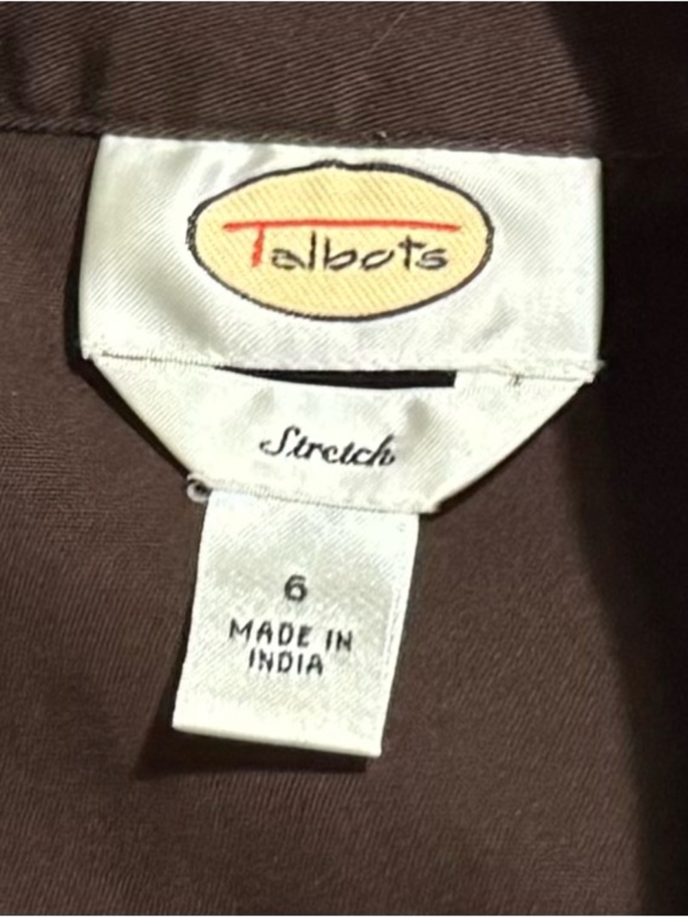 Talbots Brown Embroidered Ruffle-Trim Button Jacket - Picture 4 of 4